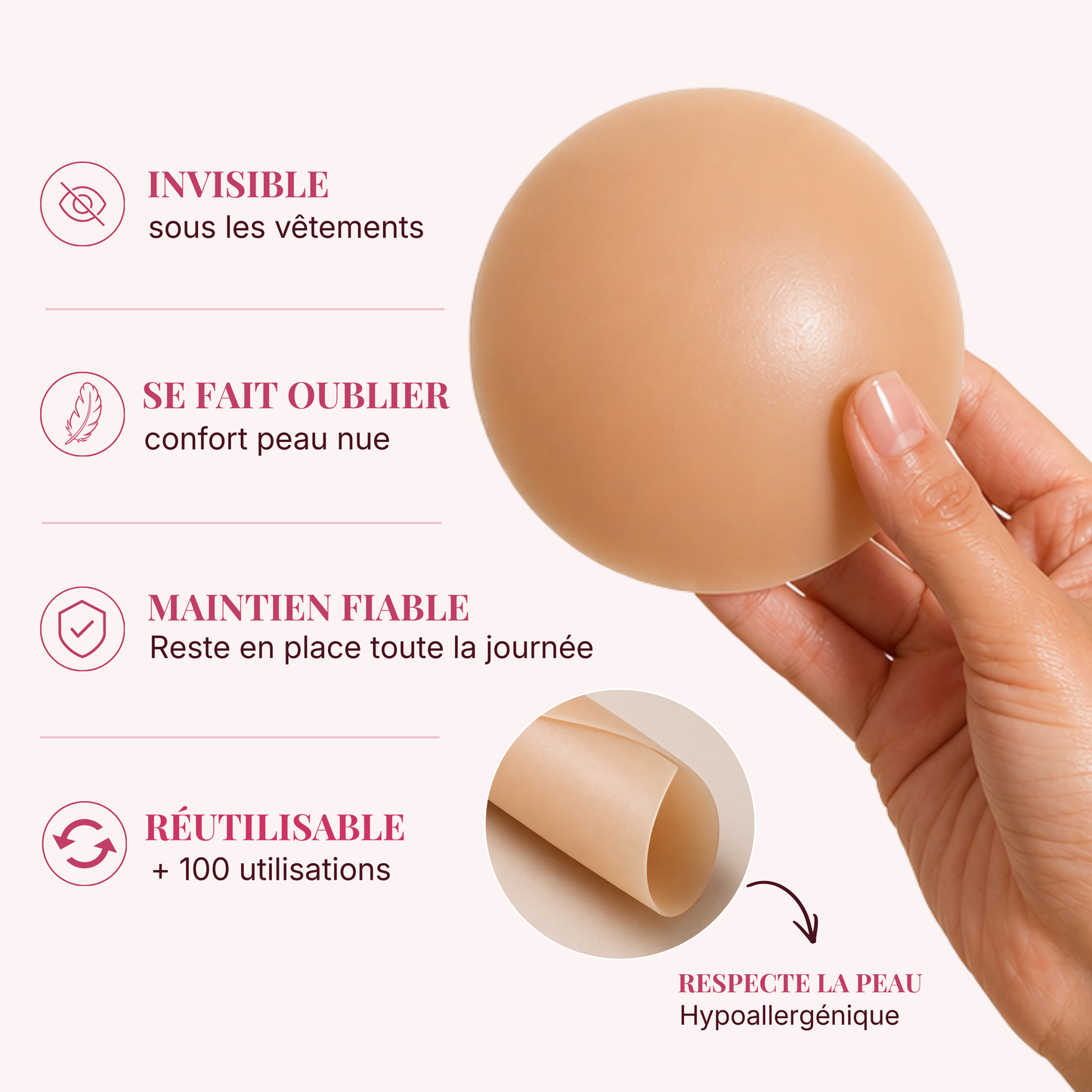 NudeSkin™ - Cache-téton invisible sans soutien-gorge